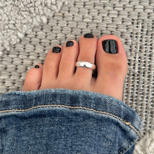 Sterling Silver 925 smooth band adjustable toe ring, wide band unisex ring, summer jewelry, boho knuckle ring, pinky ring, foot jewelry