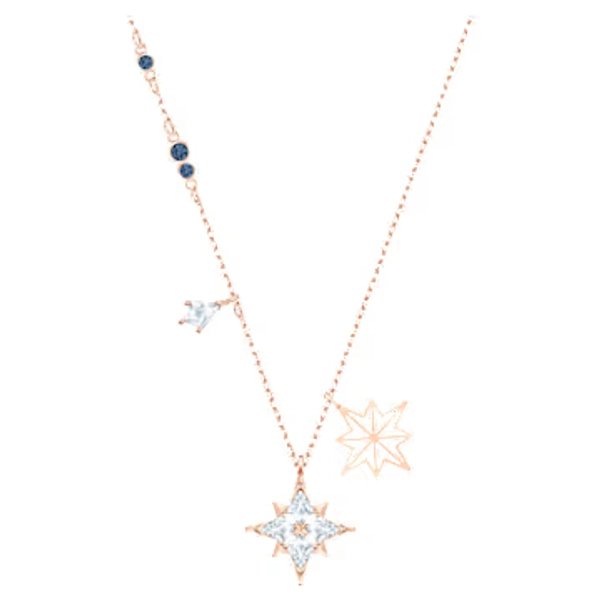 Swarovski Symbolic pendant, Star, White, Rose gold-tone plated