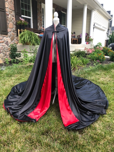 Halloween LONG CAPE | Red/Black | Multiple colors available | Adult Cape | One Size | 100% Handmade | Ships in 3 days | Free shipping