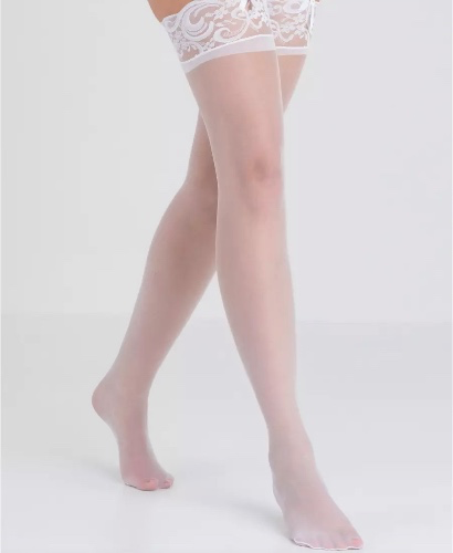 Lovehoney White Sheer Lace Top Thigh High Stockings