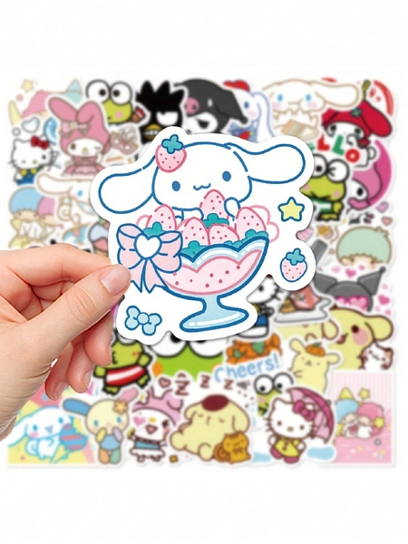 50/100Pcs Waterproof Kitty Cat Cute Stickers Laptops Phones & Cups With Durable Vibrant Decals Hello Kittys Kuromis Cinnamorolls My Melodys Pochaccos Pom Pom Purins(Some Parts May Be Random)