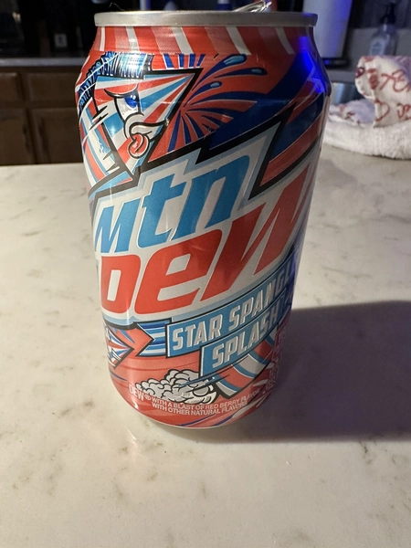 MTN DEW STAR SPANGLED SPLASH- Empty ,12oz Can Limited Edition Mountain Dew
