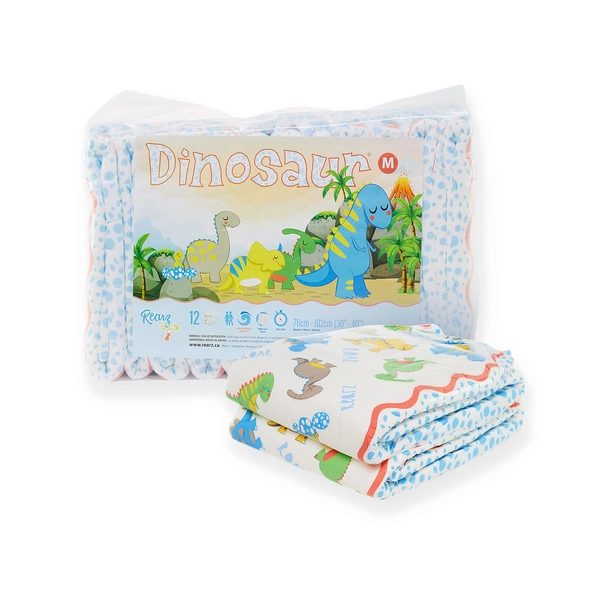 Mega Dinosaur Adult Diapers - Medium - Bag (12)