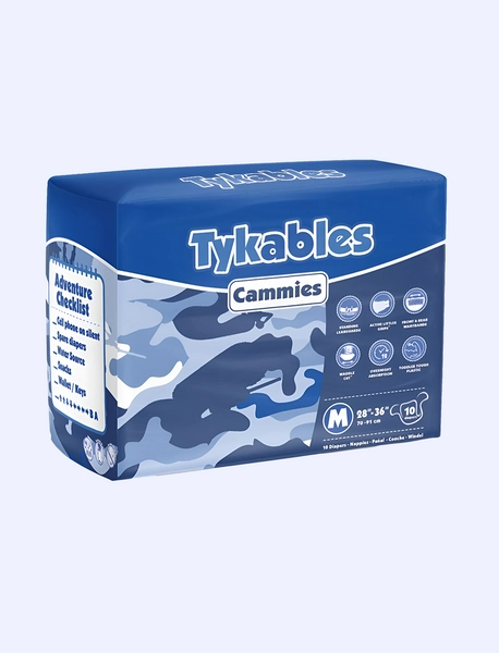 Tykables Cammies blue - Windeln mit Plastik-Folie - Diaper Minister
