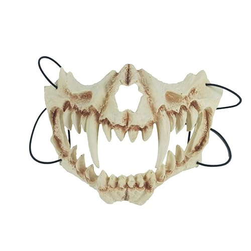 YUNNUO Cosplay Mask,Halloween Mask,Half Face Mask,Animal Skull Mask,Tiger Mask,Wolf Mask - Tiger Mask