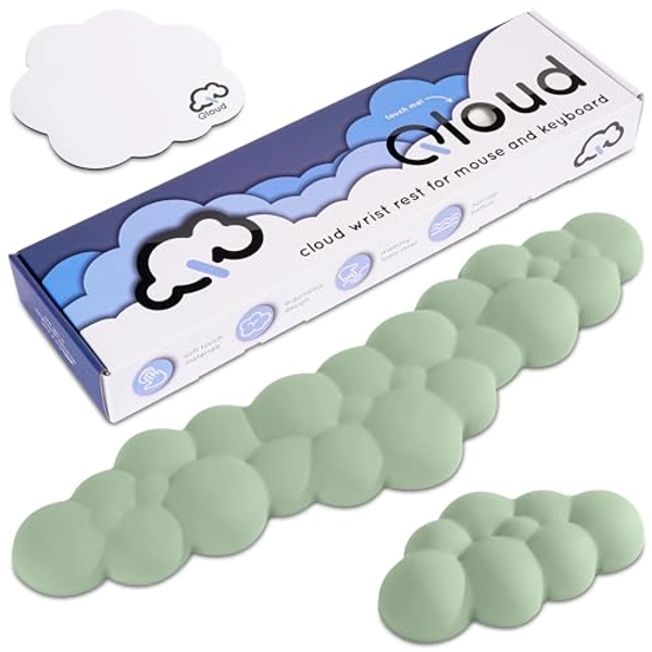 Qloud Cloud Wrist Rest Keyboard – Cloud Palm Rest Keyboard Rest Desk Cloud Wrist Pad – Keyboard Wrist Rest for Computer Keyboard Gaming Wrist Rest Cloud Arm Rest Keyboard Wrist Pad - Pastel Green