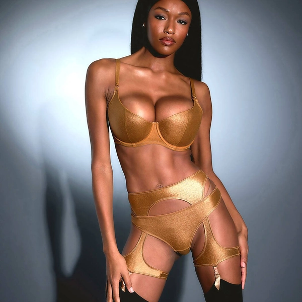Agent Provocateur - 3pc Gold Lingerie Set