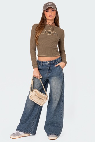 Super Baggy Wide Leg Jeans | BLUE / XS