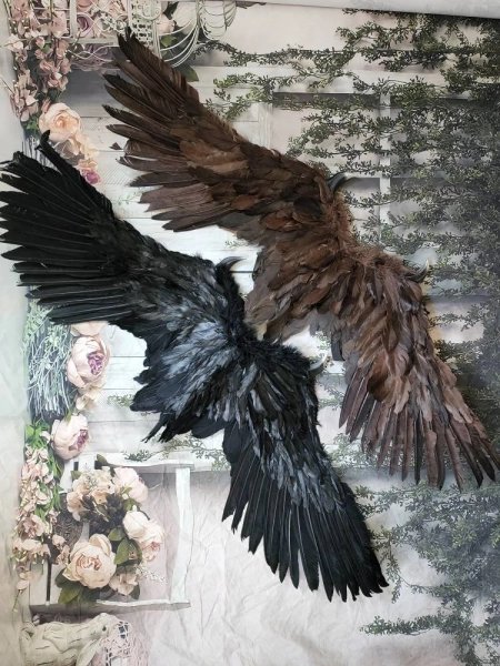 Feather Maleficent wings black feather wings brown crow wings raven wings with tallons Child Maleficent wings.
