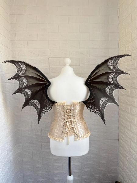 Black fairy bat wings, Wings for cosplay, Gothic black wings, Fantasy Halloween, Magical fairy, Plastic bat wings