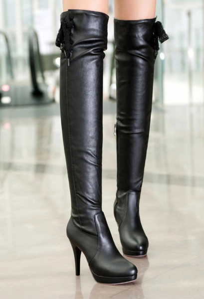 Miccostumes Nier Automata 2B Boots Nier Black Over The Knee Boot New High Heel Boots