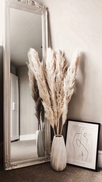 Large Cream/Golden Fluffy Pampas Grass Stems