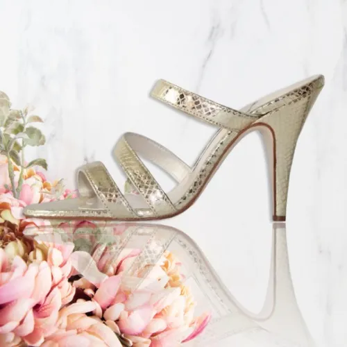 NEW YORK Gold Sandal - Terry de Havilland | Designer Luxury Shoes