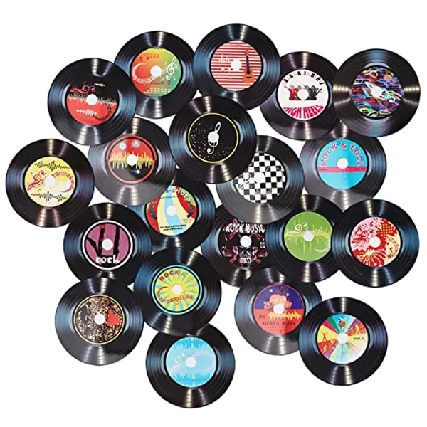 AMIJOUX 20 PCS Record Wall Collage, CD Album Cover Posters Collage Kit, Cutouts Rock and Roll Music Party Decorations for 80s 90s Party Music Favors Vintage Posters Indie Photo Craft Decor