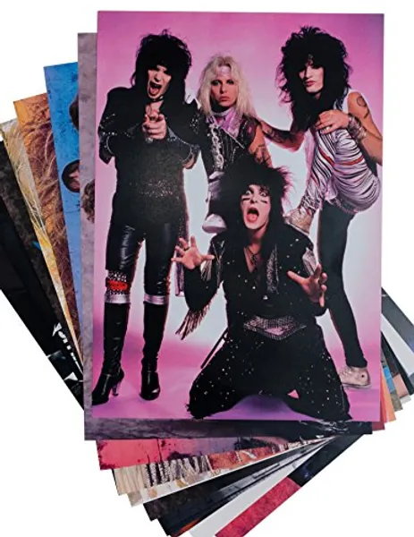 80s Party Decorations Posters Pack of Ten 80s Metal Rock Posters A4 Size