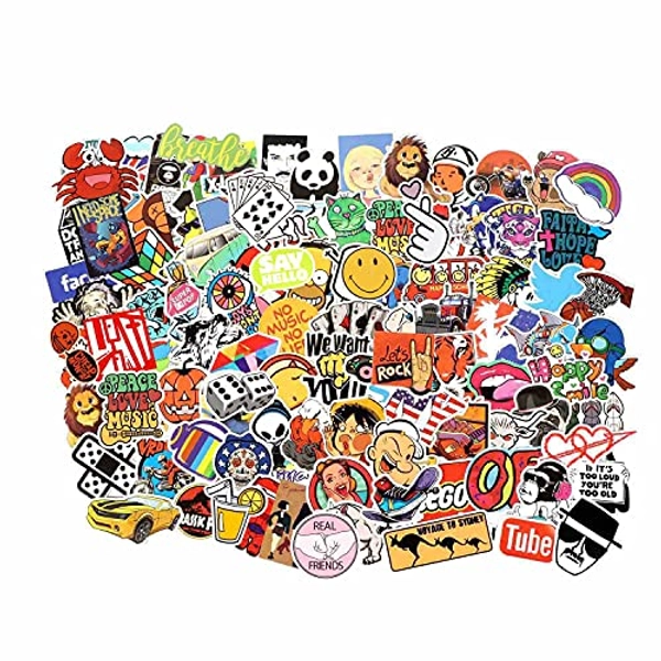 Cool Random Stickers Pack 55-500pcs Laptop Stickers Bomb Vinyl Stickers Variety for Computer Skateboard Luggage Car Motorcycle Bike Decal for Teens Adults Boys - 155pcs