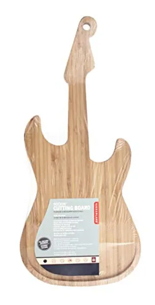 Kikkerland Bamboo Guitar Cutting Board, Beige, PM16 - Single