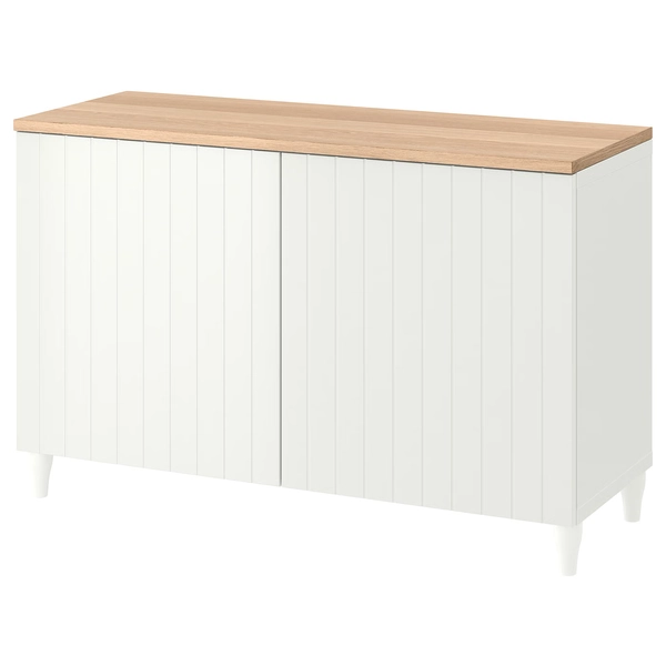 BESTÅ Almacenaje con puertas - blanco/Sutterviken/Kabbarp blanco 120x42x76 cm