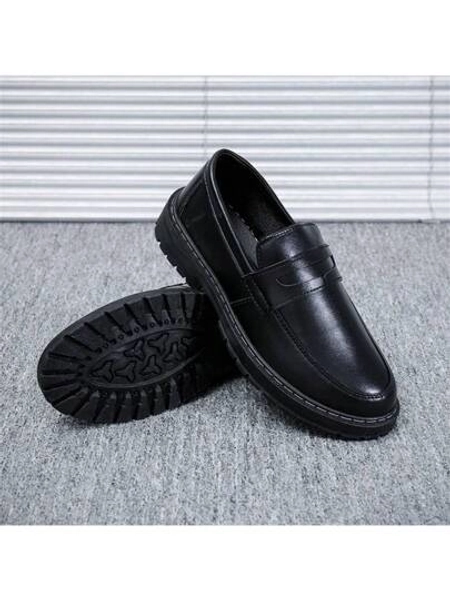 Men's Casual Business Formal Slip-On Loafer Shoes, Soft Sole, Black, Comfortable, British Style, Autumn/Winter New Arrivals
