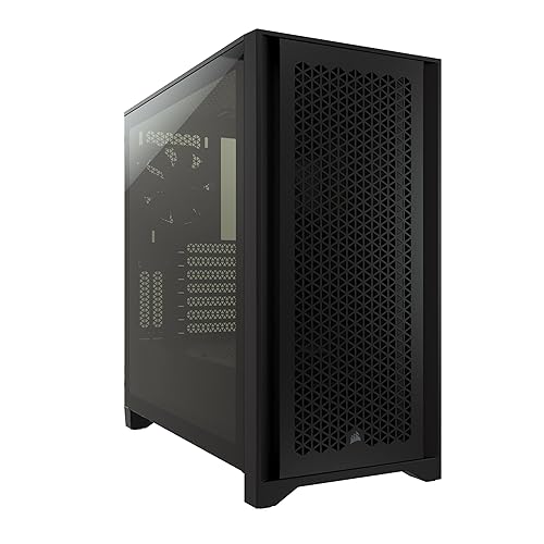 CORSAIR 4000D AIRFLOW Tempered Glass Mid-Tower ATX Case - High-Airflow - Cable Management System - Spacious Interior - Two Included 120 mm Fans - Black - 4000D AIRFLOW - Black