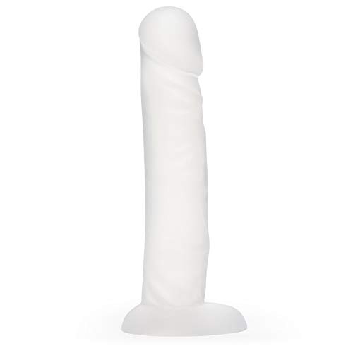 Lovehoney Realistic Dildo - 8 Inch Suction Cup Dildo - Girthy Dildo for Women - Flexible Thick Dildo - Harness Compatible Strap On Dildo - Adult Sex Toy - Waterproof - Clear - Clear - 8 inch