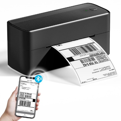 Phomemo DHL Bluetooth-labelprinter, thermische printer, 4 x 6 cm, etikettenprinter, Bluetooth etiketteerapparaat, labelprinter voor barcode, Amazon, Etsy, Shopify, DHL, FedEx - Bluetooth of USB-aansluiting, zwart