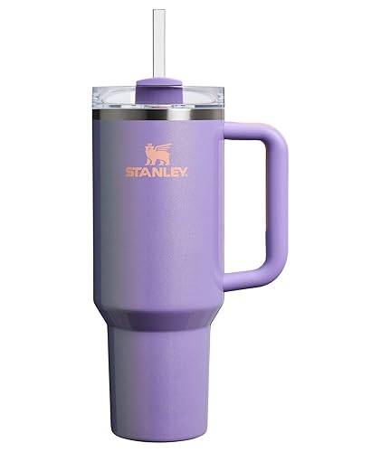 Stanley Quencher H2.0 Tumbler with Handle & Straw 40 oz | Twist On 3-Way Lid | Cupholder Compatible for Travel | Insulated Stainless Steel Cup | BPA-Free | Periwinkle Shimmer - 40 Ounces - Periwinkle Shimmer
