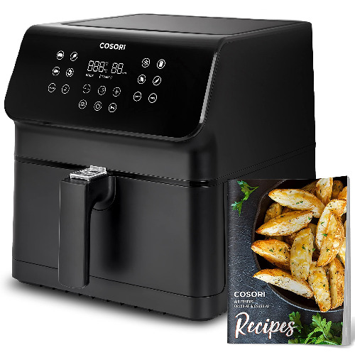 COSORI Pro II Air Fryer Oven Combo, 5.8QT Max Xl Large Cooker with 12 One-Touch Savable Custom Functions, Cookbook and Online Recipes, Nonstick and Dishwasher-Safe Detachable Square Basket - Pro Ⅱ BLACK