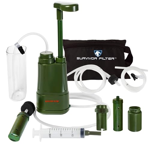 Survivor Filter PRO Extender Series - Portable Water Filter Pump with Extra Replacement Filters