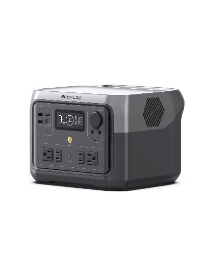 EF ECOFLOW Portable Power Station RIVER 2 Max, 512Wh LiFePO4 Battery/ 1 Hour Fast Charging, Up To 1000W Output Solar Generator (Solar Panel Optional) for Outdoor Camping/RVs/Home Use - Black