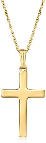 Ross-Simons 14kt Yellow Gold Cross Pendant Necklace. 18 inches