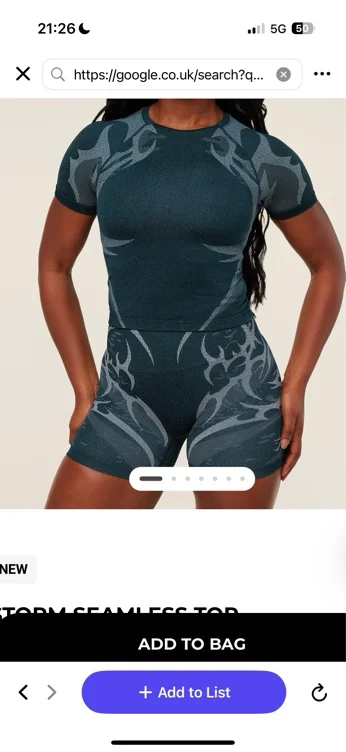 Gymshark Storm Seamless Top - Deep Petrol Blue/Smoke Blue