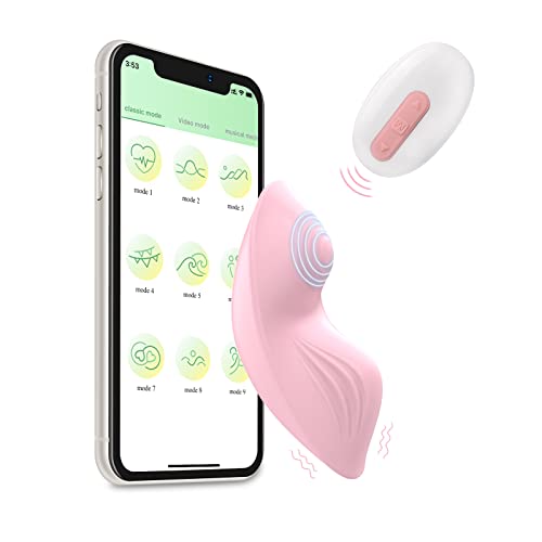 Vibrating Clitoral G Spot Vibrator App & Remote Control Wearable Vibrator, Ergonomic Fit Panty Vibrator, Sex Toys for Women or Couples (Pink) - Rose