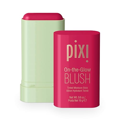 Pixi On-the-Glow Blush - Ruby, Hydrating Tinted Moisture Blush Stick with Ginseng, Aloe Vera & Fruit Extracts, For Cheeks & Lips, 19g / 0.6oz, Paraben-Free - Ruby