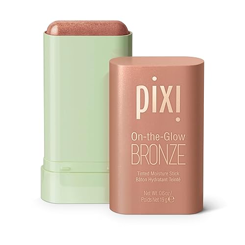 Pixi On-the-Glow Bronze - SoftGlow, Hydrating Tinted Moisture Bronzer Stick with Ginseng, Aloe Vera & Fruit Extracts, For Cheeks & Lips, 19g / 0.6oz, Paraben-Free - SoftGlow