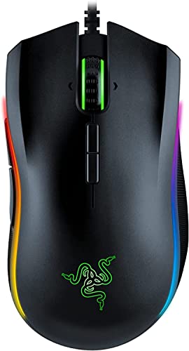 Razer Mamba Elite Wired Gaming Mouse: 16,000 DPI Optical Sensor - Chroma RGB Lighting - 9 Programmable Buttons - Mechanical Switches - Mouse - Mamba Elite