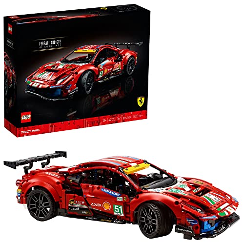 LEGO Technic Ferrari 488 GTE “AF Corse #51” 42125 - Champion GT Series Sports Race Car, Exclusive Collectible Model Kit, Collectors Set for Adults to Build - Multicolor