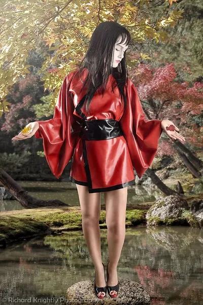 Short Kimono with Cherry Blossoms by Dawnamatrix