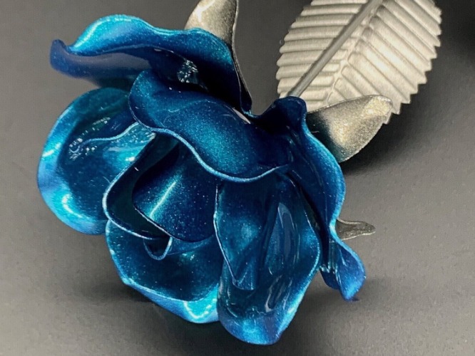 Steel Rose | Teal Sapphire Full Bloom