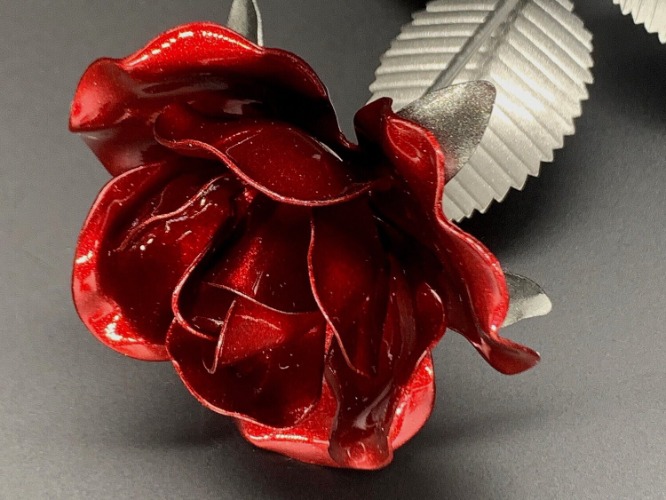 Steel Rose | Red Ruby Full Bloom 