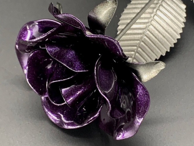Steel Rose | Purple Amethyst Full Bloom