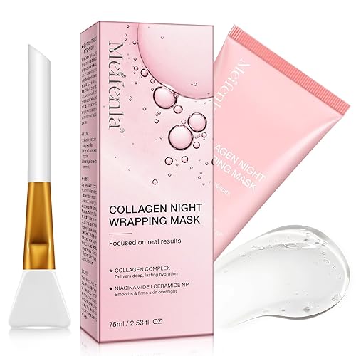 Collagen Night Wrapping Mask, Bio Collagen Face Mask, Collagen Overnight Wrapping Peel Off Facial Mask, Collagen Maske Gesicht Overnight, Reduziert Erschlaffung & Mattheit, für strahlende Haut
