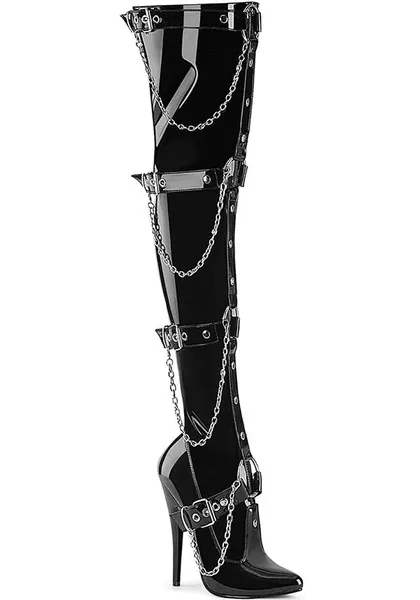 DOMINA-3027 [Black Patent] | BOOTS [PREORDER] - US 12 [WOMENS]