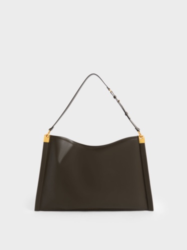 Dark Moss Ridley Slouchy Tote Bag | CHARLES & KEITH