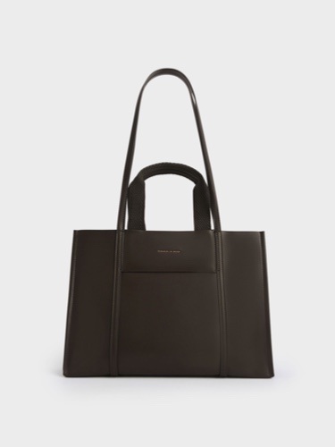 Dark Moss Shalia Large Double Handle Tote Bag | CHARLES & KEITH