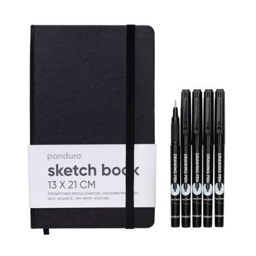 Sketch book and 5 pens