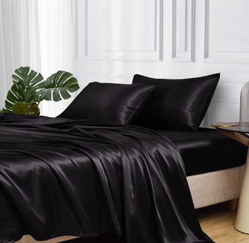 Satin Black Sheets & Pillow Cases 