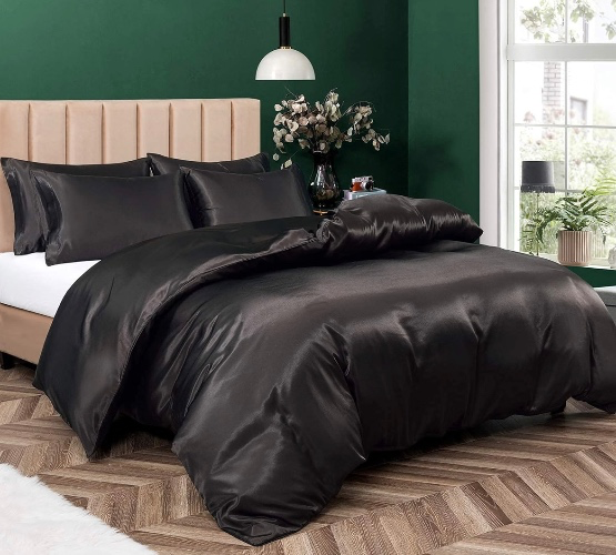 Satin Black Duvet Cover 