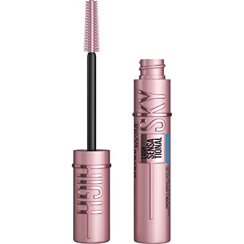 Maybelline Lash Sensational Sky High Waterproof Mascara Makeup, Volumizing, Lengthening, Defining, Curling, Multiplying, Buildable Formula, Very Black, 1 Count - 0.2 Fl Oz (Pack of 1) - VERY BLACK