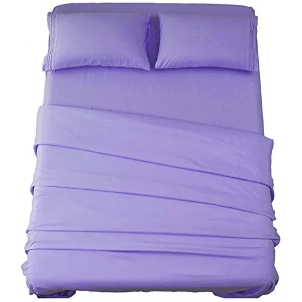 SONORO KATE Bed Sheet Set Super Soft Microfiber 1800 Thread Count Luxury Egyptian Sheets 16-Inch Deep Pocket，Wrinkle-4 Piece (Lavender, Queen)